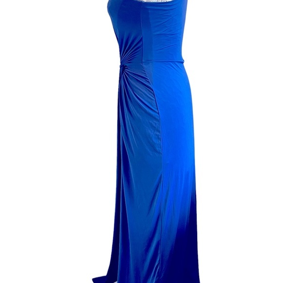 Soprano‎ one shoulder ruched high split twist front body con dress Sz. M - Picture 9 of 12